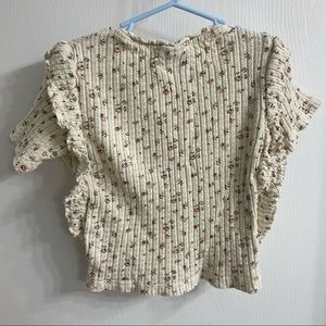 Zara Girls Ruffled Floral Top Size 7